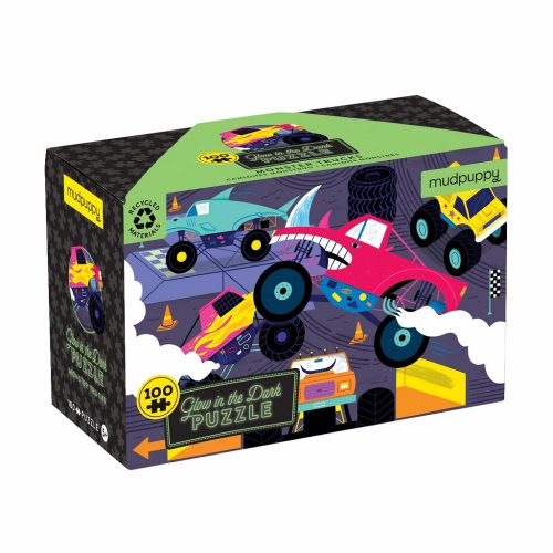 Mudpuppy Puzzle Monster Trucks - svieti v tme 100 dielikov