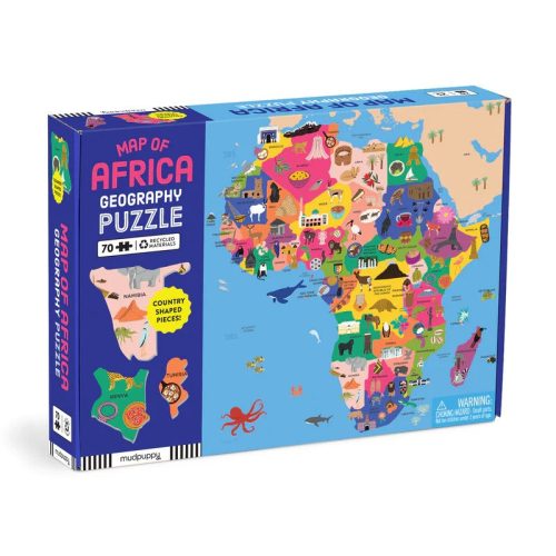 Mudpuppy Zemepisné puzzle Mapa Afriky 70 dielikov