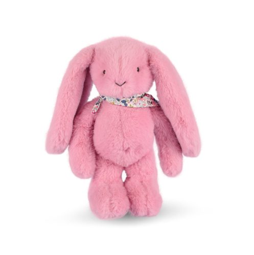 Doudou Plyšový zajačik so šatkou ružový 35 cm