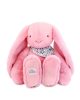 Doudou Plyšový králik XXL so šatkou ružový 50 cm