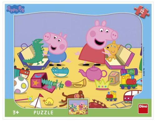 Dino Puzzle Peppa Pig sa hrá - tvary 12 dielikov