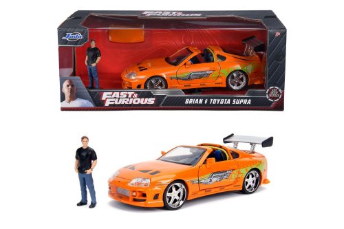 Halálos Iramban 1995 Toyota Supra 1:24 21cm fém modell autó Brian O'Conner figurával