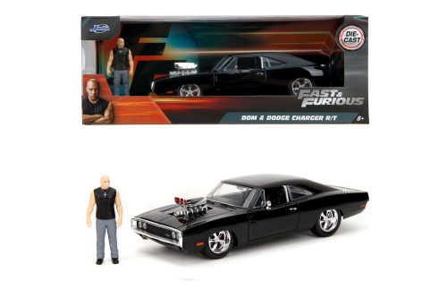 Halálos Iramban 1970 Dodge Charger 1:24 21cm fém modell autó Dominic Toretto figurával