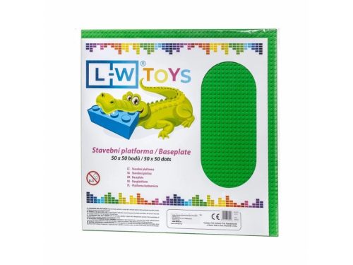 L-W Toys Veľká podložka na stavanie 50x50 bodov zelená