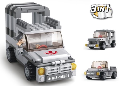 Sluban Army építőkészlet 9into1 M38-B0537A Jeep 3 az 1-ben 110 db (LEGO kompatibilis)