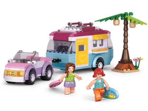 Sluban építőkészlet Girls Dream Holidays M38-B0606 Autó lakókocsival 281 db (LEGO kompatibilis)