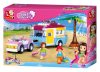 Sluban építőkészlet Girls Dream Holidays M38-B0606 Autó lakókocsival 281 db