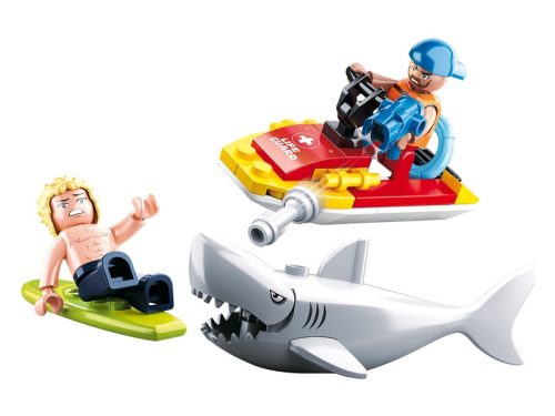 Sluban Town építőkészlet Beach Guards M38-B0668 Jet ski és cápa 57 db (LEGO kompatibilis)