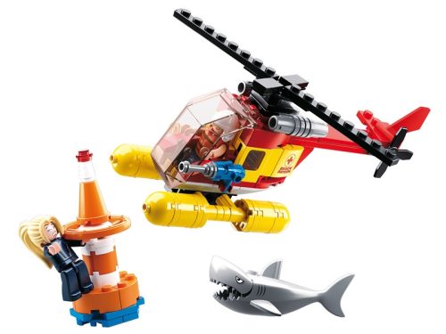 Sluban Town építőkészlet Beach Guards M38-B0669 Mentőhelikopter és cápa 158 db (LEGO kompatibilis)