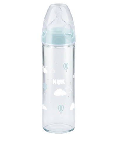 NUK First Choice Plus skleněná lahev 240ml New Classic tyrkysová