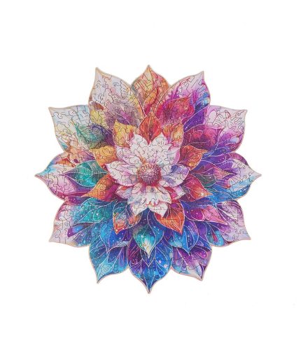 RoboTime Drevené puzzle Kvetinová mandala