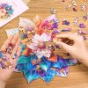 RoboTime Drevené puzzle Kvetinová mandala