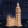 RoboTime drevené 3D puzzle hodinová veža Big Ben svietiaci