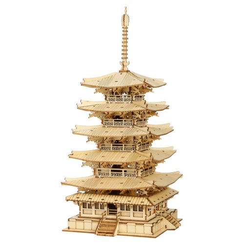 RoboTime drevené 3D puzzle Päťposchodová pagoda