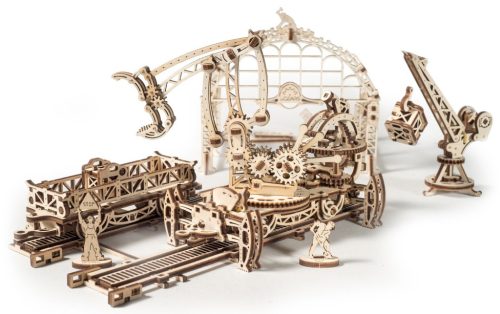 Ugears 3D fa mechanikus puzzle vasúti munkagép készlet