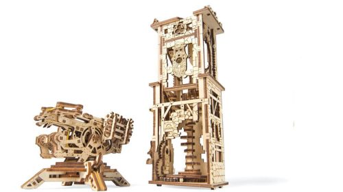 Ugears 3D drevené mechanické puzzle Archballista - Tower