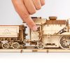 Ugears 3D drevené mechanické puzzle V-Express parná lokomotíva 4-6-2 s tendrom