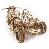 Ugears 3D drevené mechanické puzzle UGR-10 Motorka (scrambler) s vozíkom