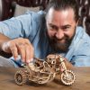 Ugears 3D drevené mechanické puzzle UGR-10 Motorka (scrambler) s vozíkom