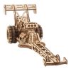 Ugears 3D drevené mechanické puzzle Závodné auto (dragster)