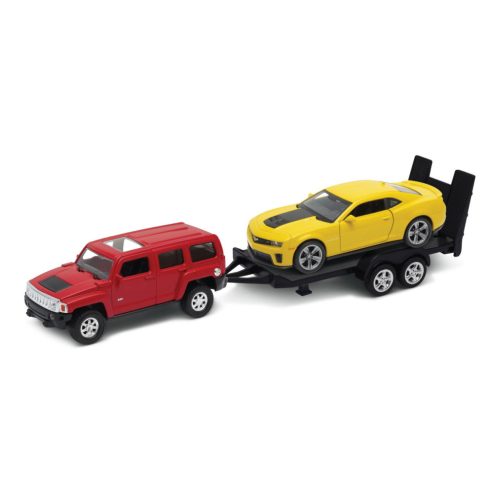 Welly Autovlek Hummer H3 + Chevrolet Camaro ZL1 1:34