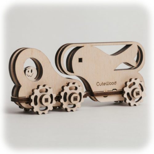 CuteWood Drevené 3D puzzle Rybie voz