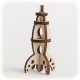 CuteWood Drevené 3D puzzle Raketa