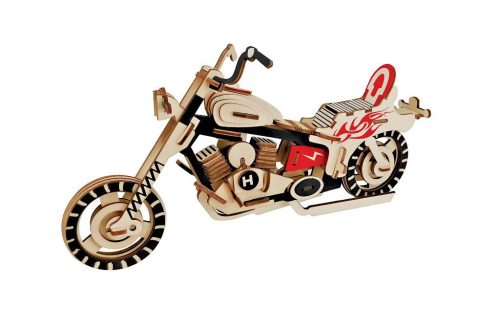 Woodcraft Drevené 3D puzzle Motorka HD I farebná