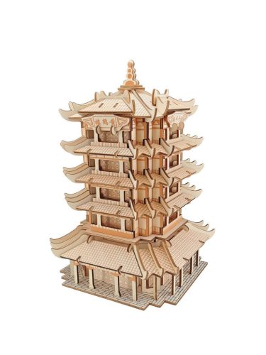 Woodcraft Drevené 3D puzzle Yellow Crane Tower